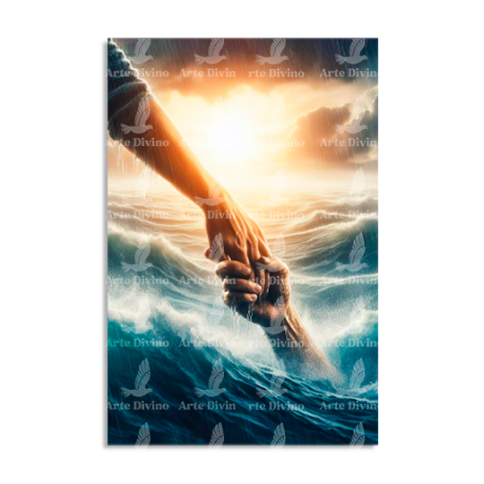 HE SAVED US (MATTHEW 14:25-31) DECORATIVE PICTURE