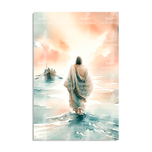 SOBRE LAS AGUAS (MATEO 14:25) CUADRO DECORATIVO
