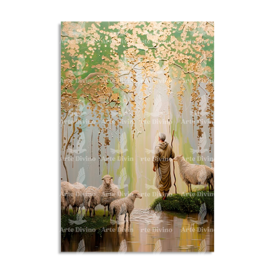 MI BUEN PASTOR (ÓLEO) (SALMO 23) CUADRO DECORATIVO