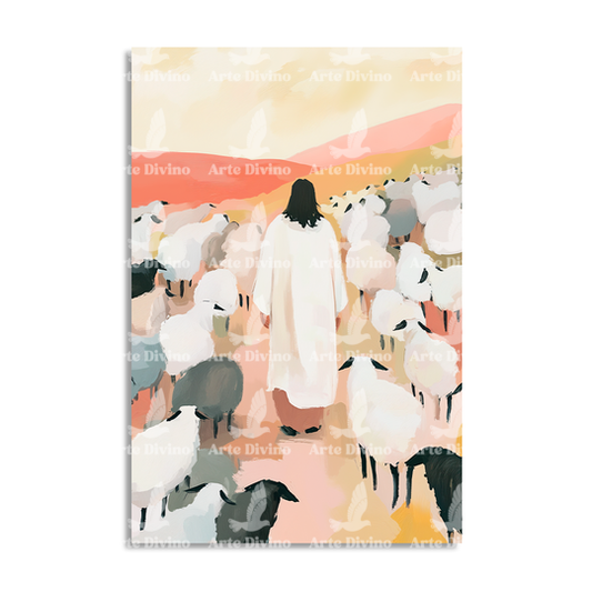 SIGUIENDO AL PASTOR (SALMO 23) CUADRO DECORATIVO