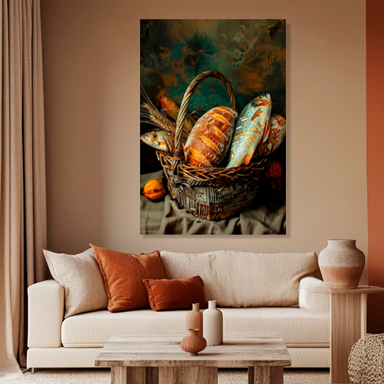 LOAVES AND FISHES (MARK 6:41-43) DECORATIVE PICTURE