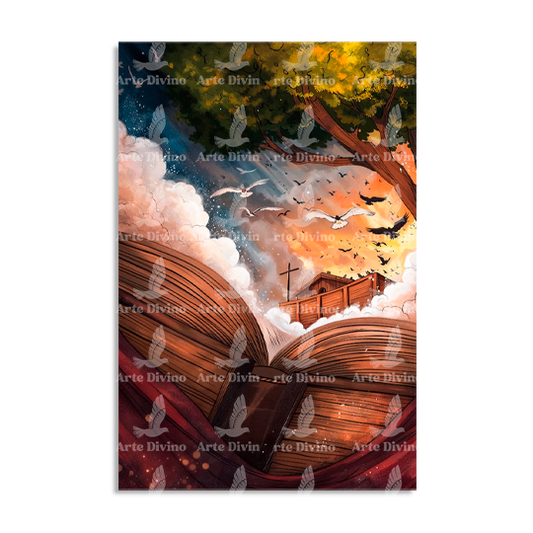 EL DILUVIO Y LA PROMESA (GÉNESIS 7:1-24) CUADRO DECORATIVO