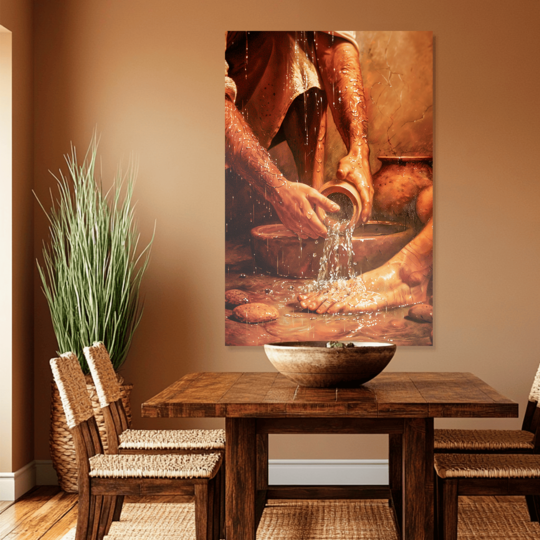 WATER OF HUMILITY (JOHN 13:12-16) DECORATIVE PICTURE