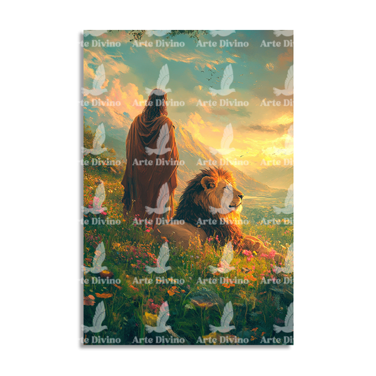 DIVINE FORCE (JESUS AND LION OF JUDAH) DECORATIVE PAINTING