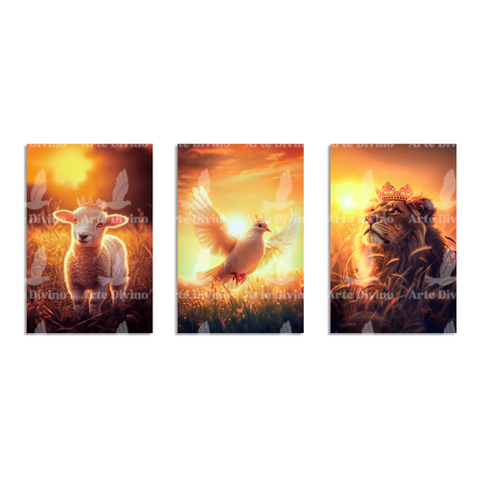 "DIVINE KINGDOM" SET OF DECORATIVE PAINTINGS