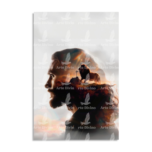 SUEÑO CON DIOS (JESÚS Y LEÓN) CUADRO DECORATIVO