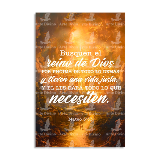 PROMESA DE DIOS (MATEO 6:33) CUADRO DECORATIVO