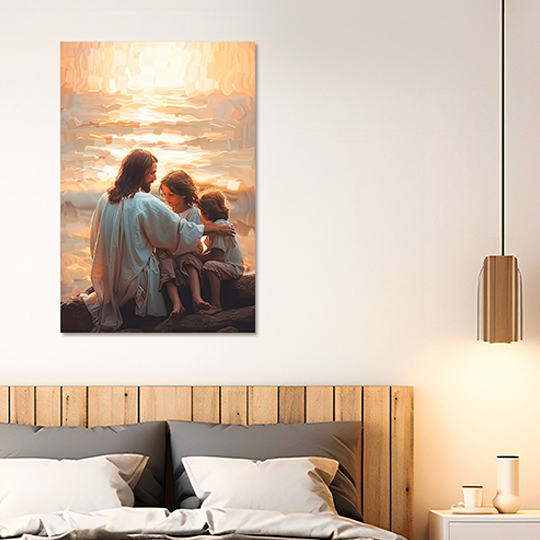 JESUS BLESSES THE CHILDREN (MATTHEW 19:14) DECORATIVE PICTURE