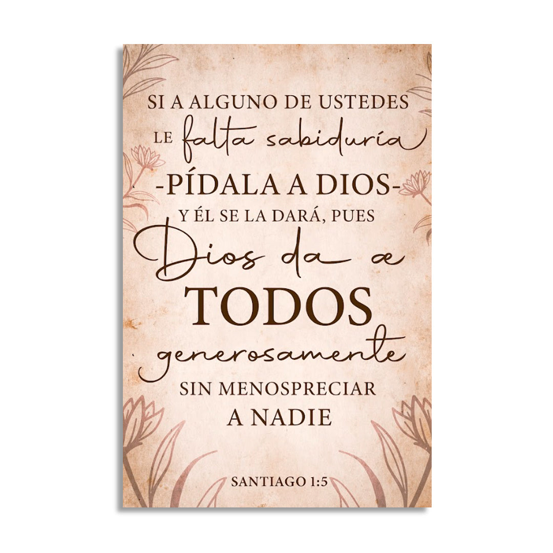 "SANTIAGO 1:5" decorative painting
