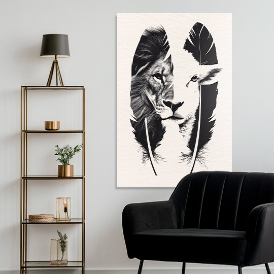 BRAVE (LION AND LAMB) DECORATIVE PICTURE
