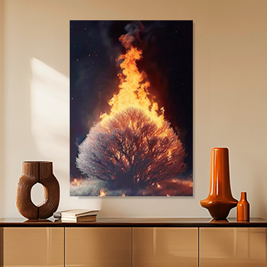 ETERNAL FLAME (EXODUS 3:2-10) DECORATIVE PICTURE