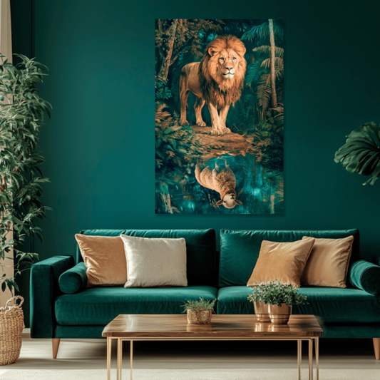 REFLECTED MAJESTY (LION AND LAMB) DECORATIVE PAINTING