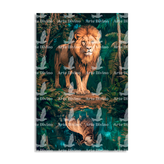 REFLECTED MAJESTY (LION AND LAMB) DECORATIVE PAINTING