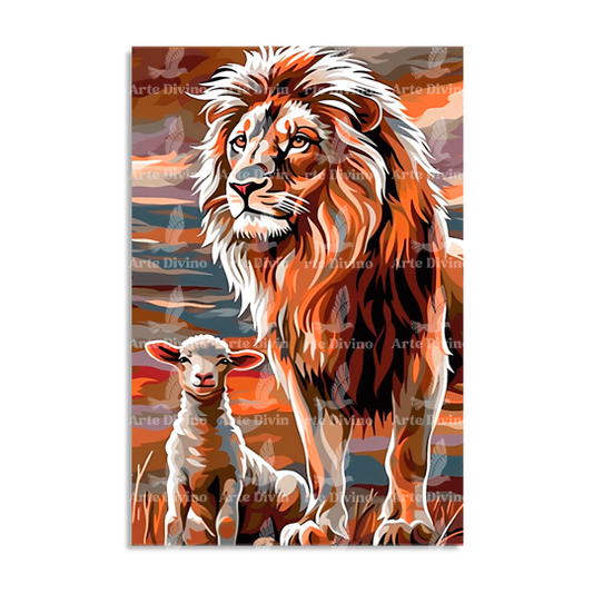 KING AND DEER (REVELATION 5:1-5) DECORATIVE PICTURE