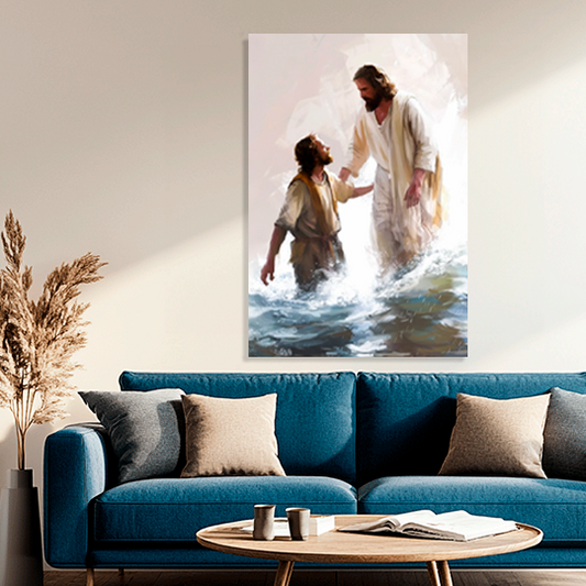 HE RESCUED ME (MATTHEW 14:25-31) DECORATIVE PICTURE