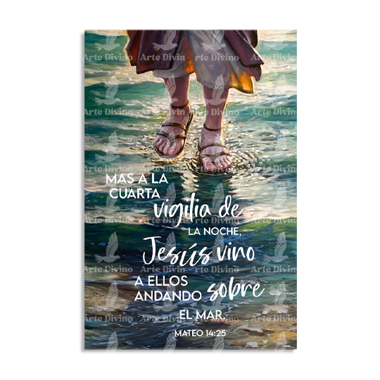 ANDANDO SOBRE EL MAR (MATEO 14:25-31) CUADRO DECORATIVO