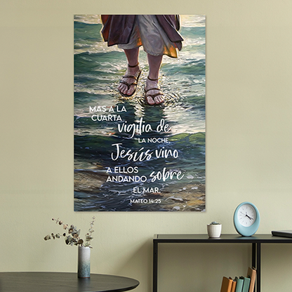 ANDANDO SOBRE EL MAR (MATEO 14:25-31) CUADRO DECORATIVO