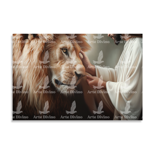 IN HIS HANDS (JESUS ​​AND LEON) DECORATIVE PAINTING