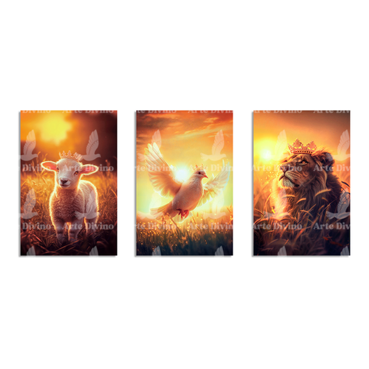 "DIVINE KINGDOM" SET OF DECORATIVE PAINTINGS