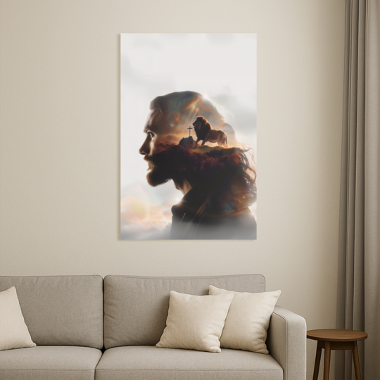 SUEÑO CON DIOS (JESÚS Y LEÓN) CUADRO DECORATIVO