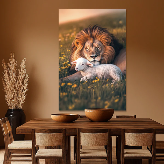 DIVINE HARMONY (LION AND LAMB) DECORATIVE PAINTING