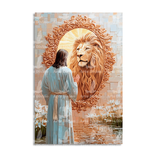 PRESENCE OF THE KING (JESUS ​​AND LION OF JUDAH) DECORATIVE PICTURE