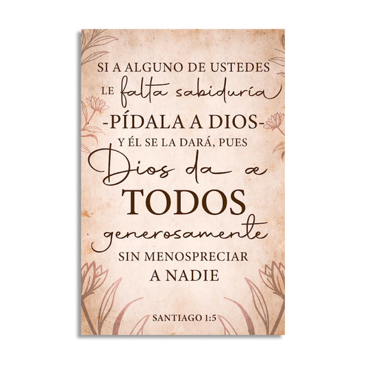 "SANTIAGO 1:5" decorative painting