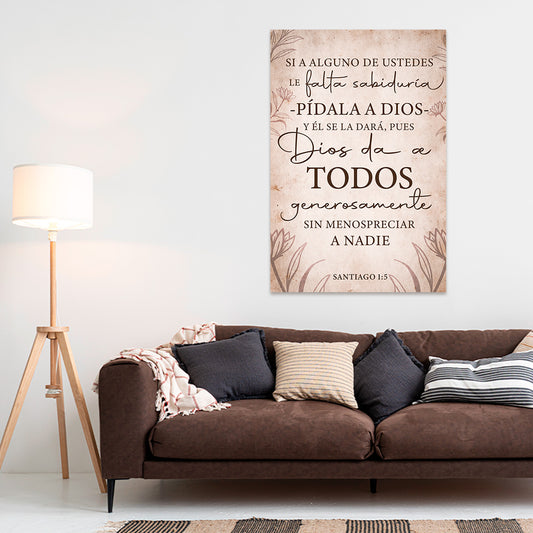 "SANTIAGO 1:5" decorative painting