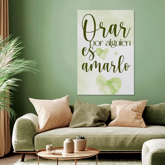 "PRAYING IS LOVE" decorative painting