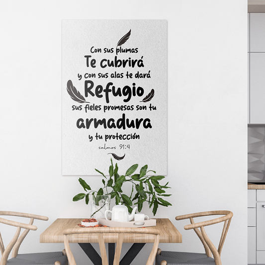"PSALMS 91:4" decorative painting
